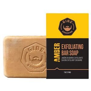 GIBS Amber Exfoliating Bar Soap - 7oz for Smooth Skin